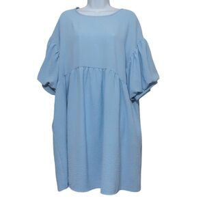 Babydoll Dress With Puff Sleeves